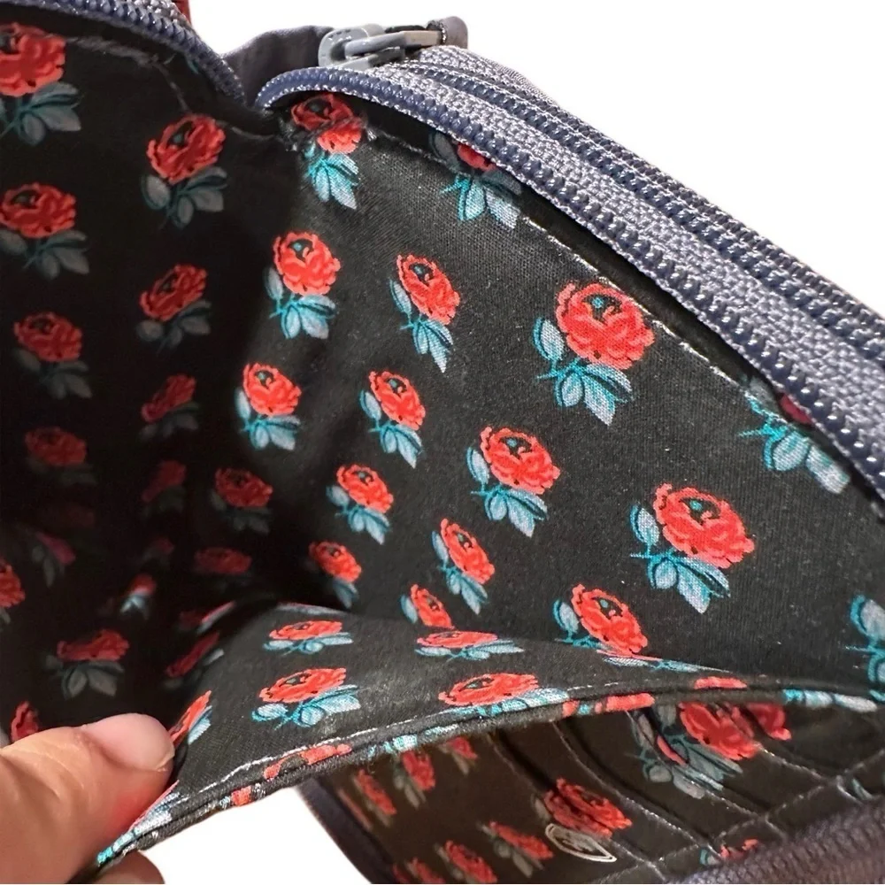 Vera Bradley RFID 3-in-1 Wristlet Bag in Microfiber (no crossbody strap) Gray